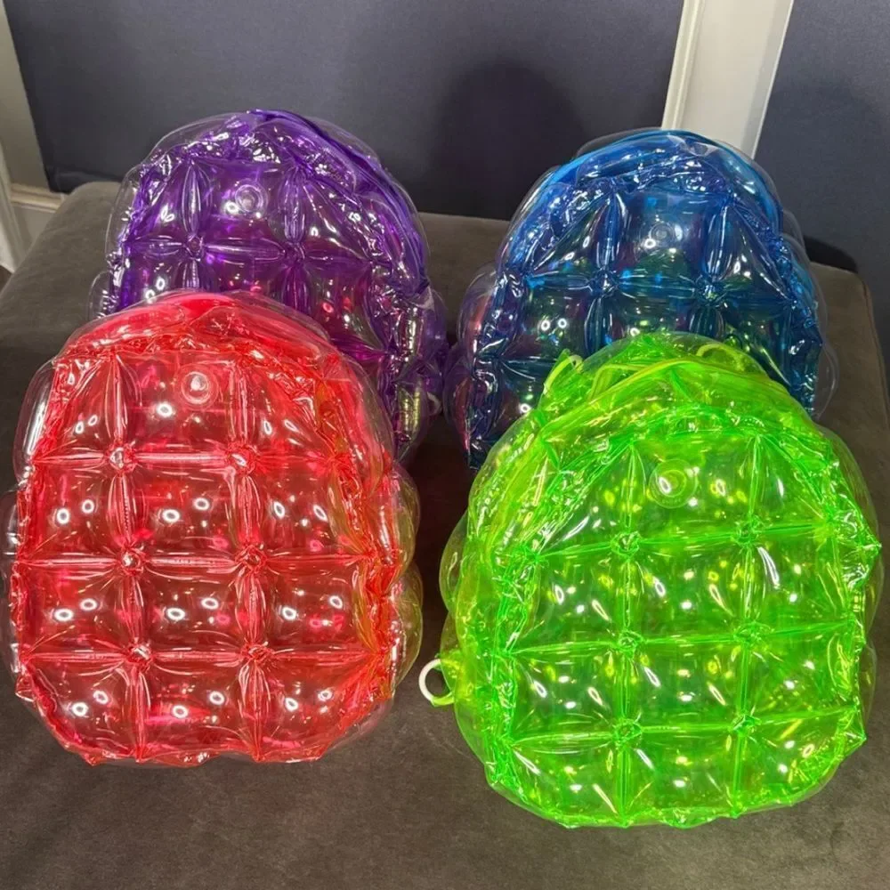 Purple Inflatable Bubble Backpack Zipper Closure One Size NEW